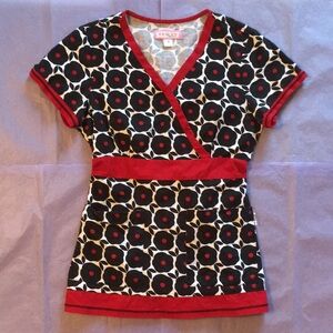 Koi Rylee Geometric Floral Scrub Top Size Small